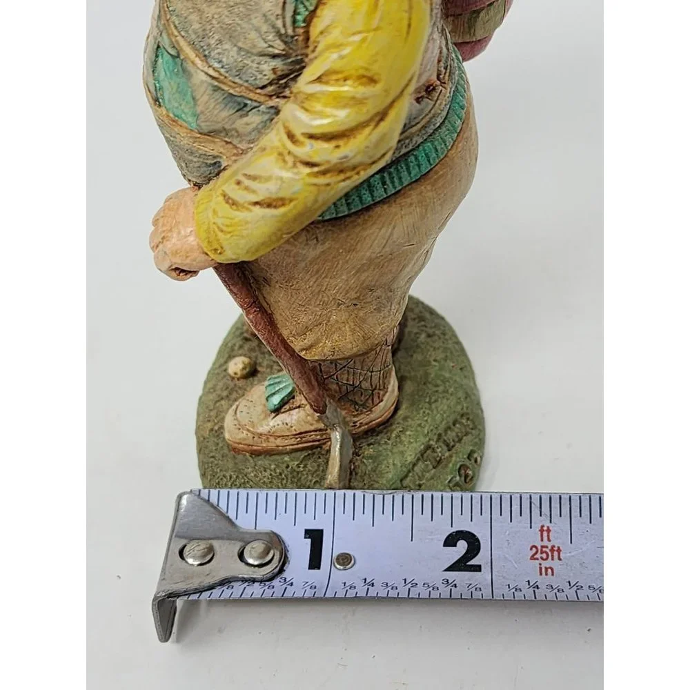 Vintage Ceramic‎ Golfing Santa Hand Painted Figurine TNT 1998 3527 Signed